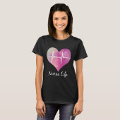 Nurse Life - Waterverf Heart EKG T-shirt (Voorkant volledig)