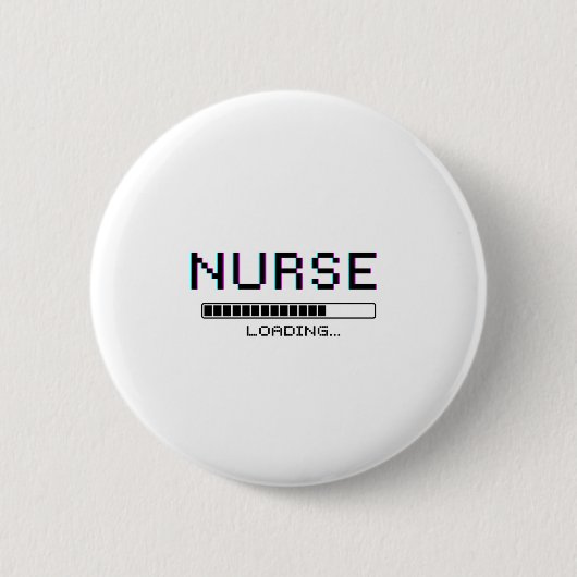 Nurse Loading Glitch Pixel Art Design Ronde Button 5,7 Cm (Voorkant)