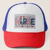 Nurse Logo Hat - Stylish Cap for Proud Nurses Trucker Pet (Voorkant)