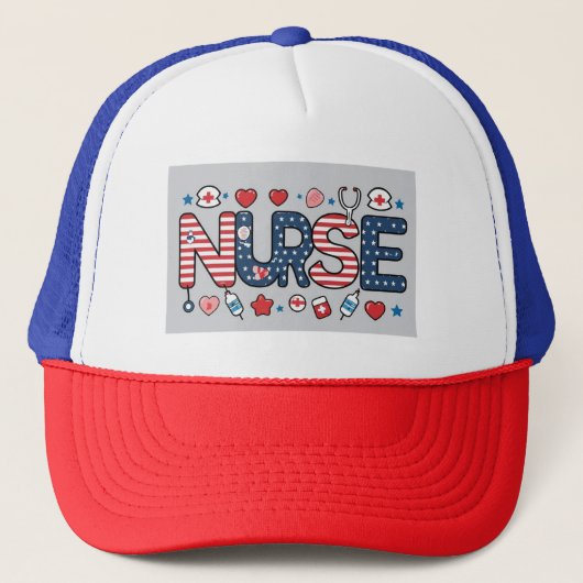 Nurse Logo Hat - Stylish Cap for Proud Nurses Trucker Pet (Voorkant)