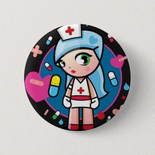 Nurse Lolita Ronde Button 5,7 Cm (Voorkant)
