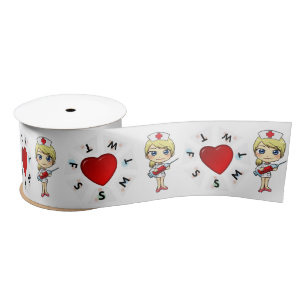 Nurse Love Heart Satijnen Lint