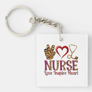 Nurse Love Inspire Heart -Motivatie Nurse (2) Sleutelhanger