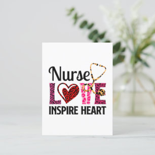 Nurse Love Inspire Heart - Motivatie Nurse Word Briefkaart