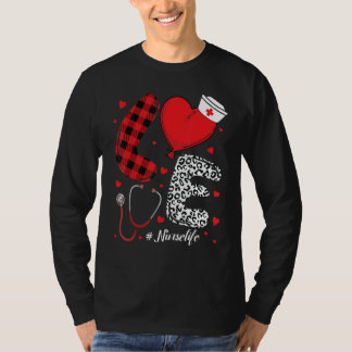 Nurse Love Lettering - living that nurselife Plaid T-shirt