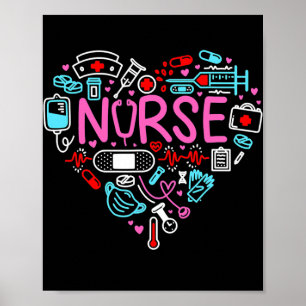 Nurse Love Nursing Student RN Life Hartelijk dank Poster