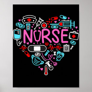 Nurse Love Nursing Student RN Life Hartelijk dank Poster