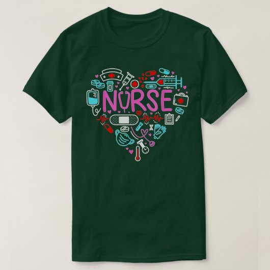 Nurse Love Nursing Student RN Life Hartelijk dank T-shirt (Design voorkant)