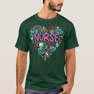 Nurse Love Nursing Student RN Life Hartelijk dank T-shirt