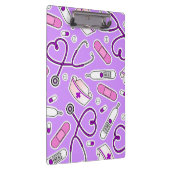 Nurse Love Pattern Paars Klembord (Rechts)