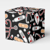 Nurse Love Print Black Background Bedankdoosjes (Voorkant Zijde)