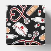 Nurse Love Print Black Background Bedankdoosjes (Bovenkant)