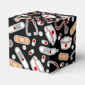 Nurse Love Print Black Background Bedankdoosjes (Achterkant)