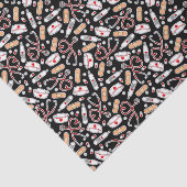 Nurse Love Print Black Background Tissuepapier (Detail)