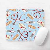 Nurse Love Print Blue Muismat (Met muis)