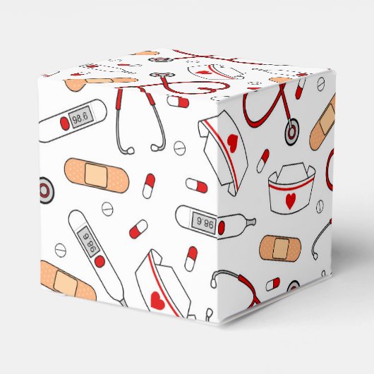 Nurse Love Print White Background Bedankdoosjes (Achterkant)