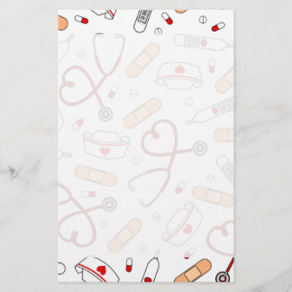 Nurse Love Print White Background Briefpapier