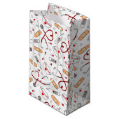 Nurse Love Print White Background Klein Cadeauzakje (Voorkant Gekanteld)