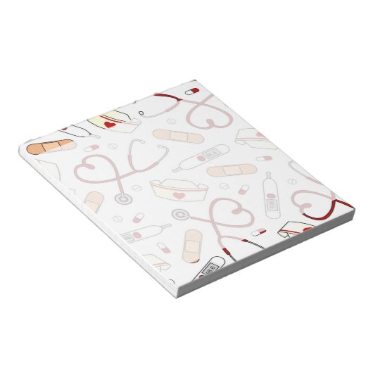 Nurse Love Print White Background Notitieblok (Schuin)