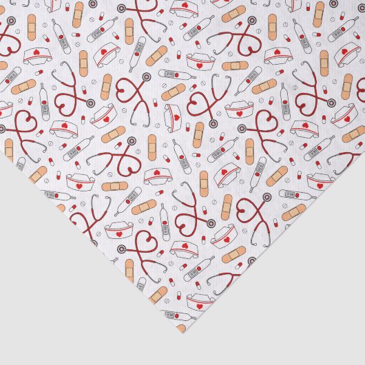 Nurse Love Print White Background Tissuepapier (Detail)