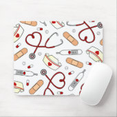 Nurse Love Print White Muismat (Met muis)