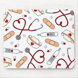 Nurse Love Print White Muismat