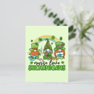 Nurse Love Shenanigans St. Patrick's Briefkaart