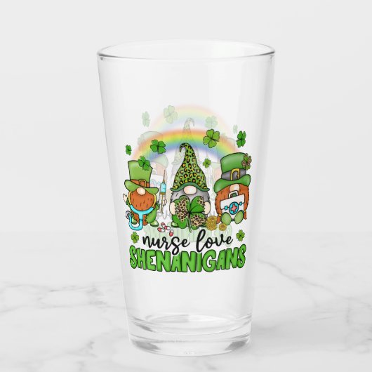 Nurse Love Shenanigans St. Patrick's Glas (Achterkant)
