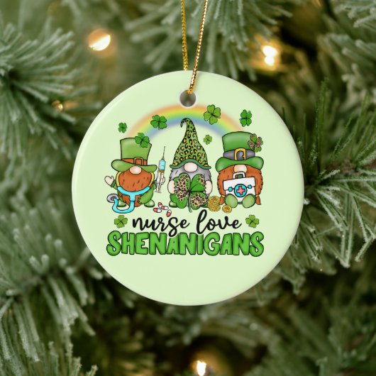 Nurse Love Shenanigans St. Patrick's Keramisch Ornament (Boom)