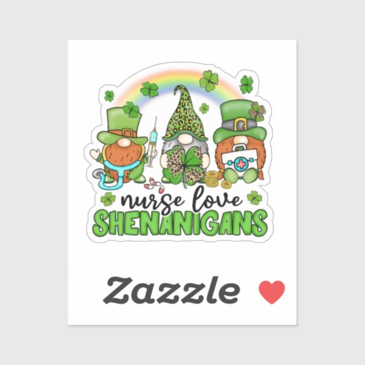Nurse Love Shenanigans St. Patrick's Sticker (Vel)