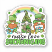 Nurse Love Shenanigans St. Patrick's Sticker (Voorkant)