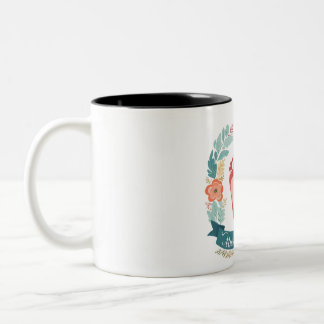 Nurse Mamma with Baby Footprints and Floral Frame Tweekleurige Koffiemok