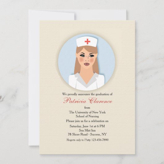 Nurse Medallion Afstuderen Invitation Kaart (Voorkant)