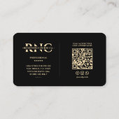 Nurse Medical Doctor Caduceus Elegant Zwart Goud Visitekaartje (Achterkant)