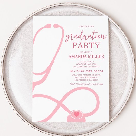 Nurse Medical Graduation Party Uitnodiging