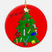 Nurse Medical Kerstversiering Keramisch Ornament (Achterkant)