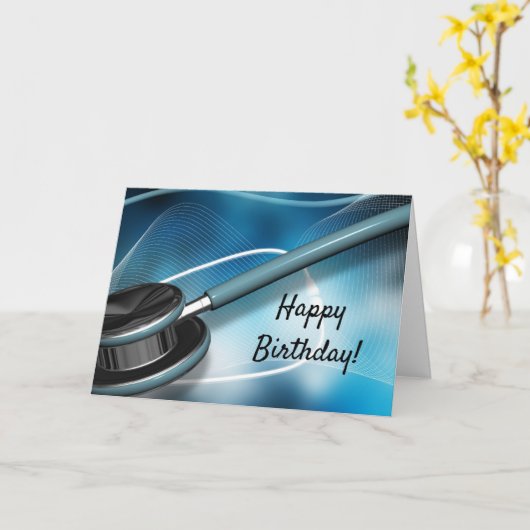 Nurse Medical Stethoscopen Kaart (Gele Bloem)