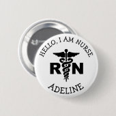 Nurse Medical Symbool Persoonlijke naam Ronde Button 5,7 Cm (Voorkant /achterkant)