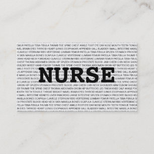 Nurse Medical Words Visitekaartje
