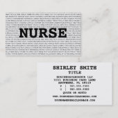Nurse Medical Words Visitekaartje (Voorkant / Achterkant)