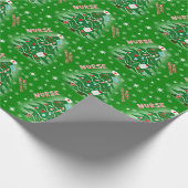 Nurse Merry Christmas Tree Groene Achtergrond Cadeaupapier (Hoek)