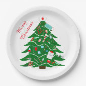 Nurse Merry Christmas Tree Papieren Bordje (Voorkant)