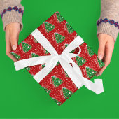 Nurse Merry Kerstboom Rode Achtergrond Cadeaupapier