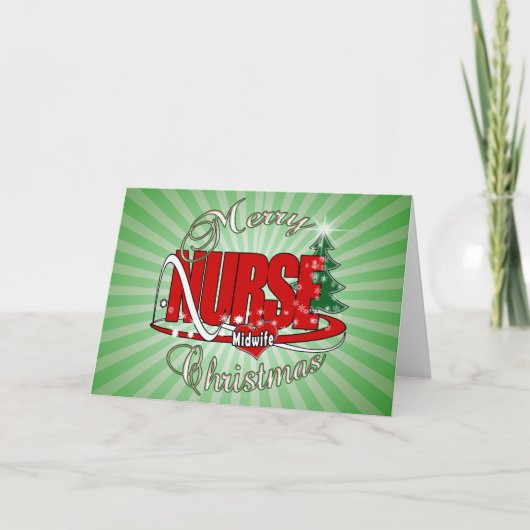 NURSE MIDWIFE CHRISTMAS FEESTDAGEN KAART (Voorkant)