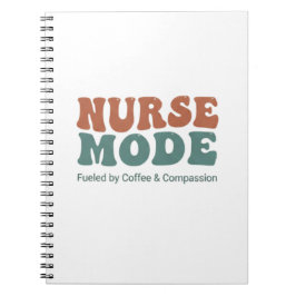 Nurse Mode Retro Wavy Typography Notitieboek