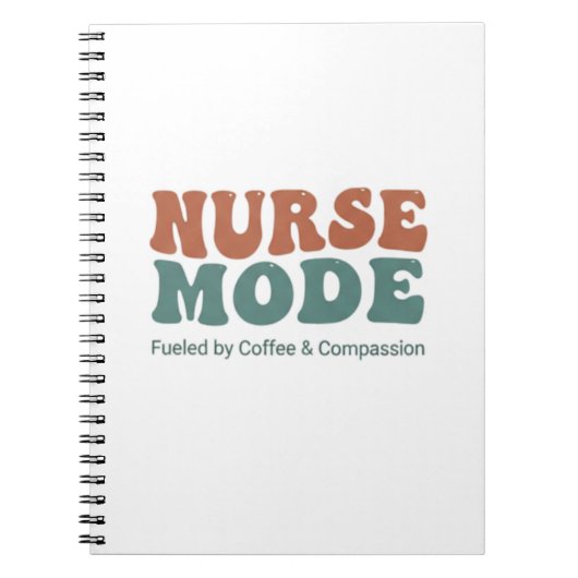 Nurse Mode Retro Wavy Typography Notitieboek (Voorkant)