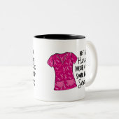 Nurse Modern Typography Superheld Scrubs Gezegde Tweekleurige Koffiemok (Voorkant rechts)