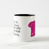 Nurse Modern Typography Superheld Scrubs Gezegde Tweekleurige Koffiemok (Center)