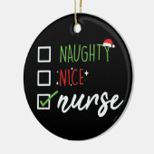Nurse Naughty Nice Funny kerstkerstkerstkerstlijst Keramisch Ornament (Links)