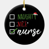 Nurse Naughty Nice Funny kerstkerstkerstkerstlijst Keramisch Ornament (Achterkant)